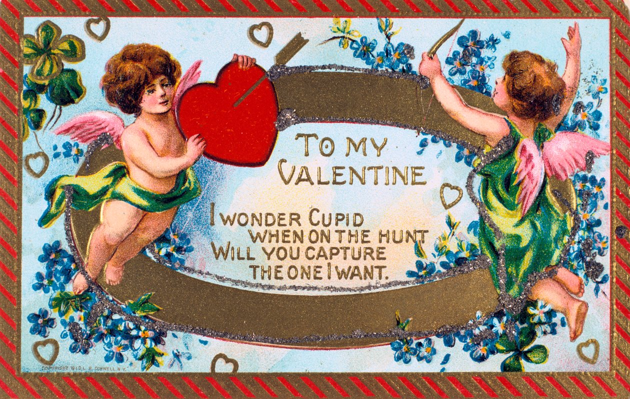 Till My Valentine, American Valentine-kort, c1908 av Unbekannt