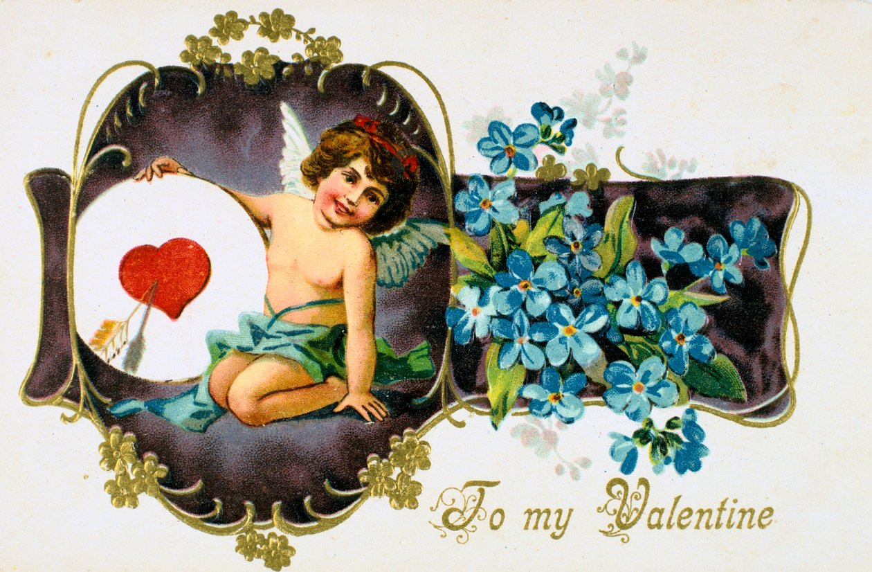 Till My Valentine, American Valentine-kort, 1907 av Unbekannt