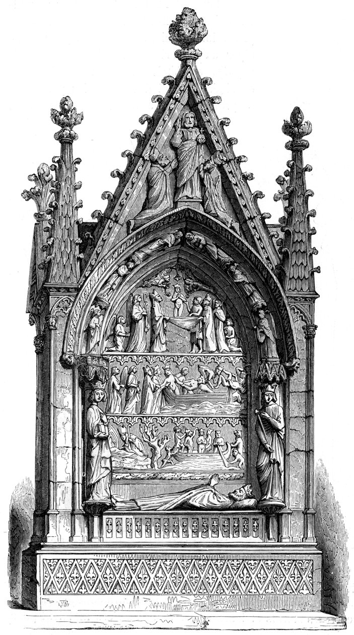 Dagobert I:s grav 603-689, Merovinger kung, Basilisque Saint-Denis, 1849 av Unbekannt