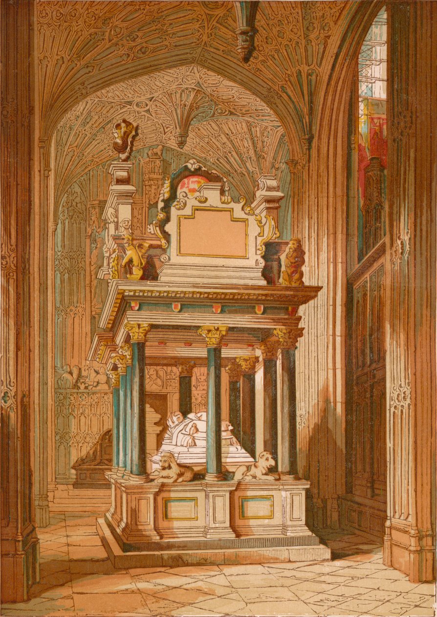 Drottning Elizabeths grav. - Westminster Abbey, c1845, 1864 av Unbekannt