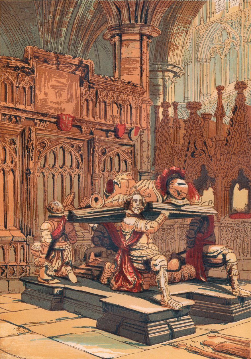 Sir Francis Veres grav i Westminster Abbey, c1845, 1864 av Unbekannt
