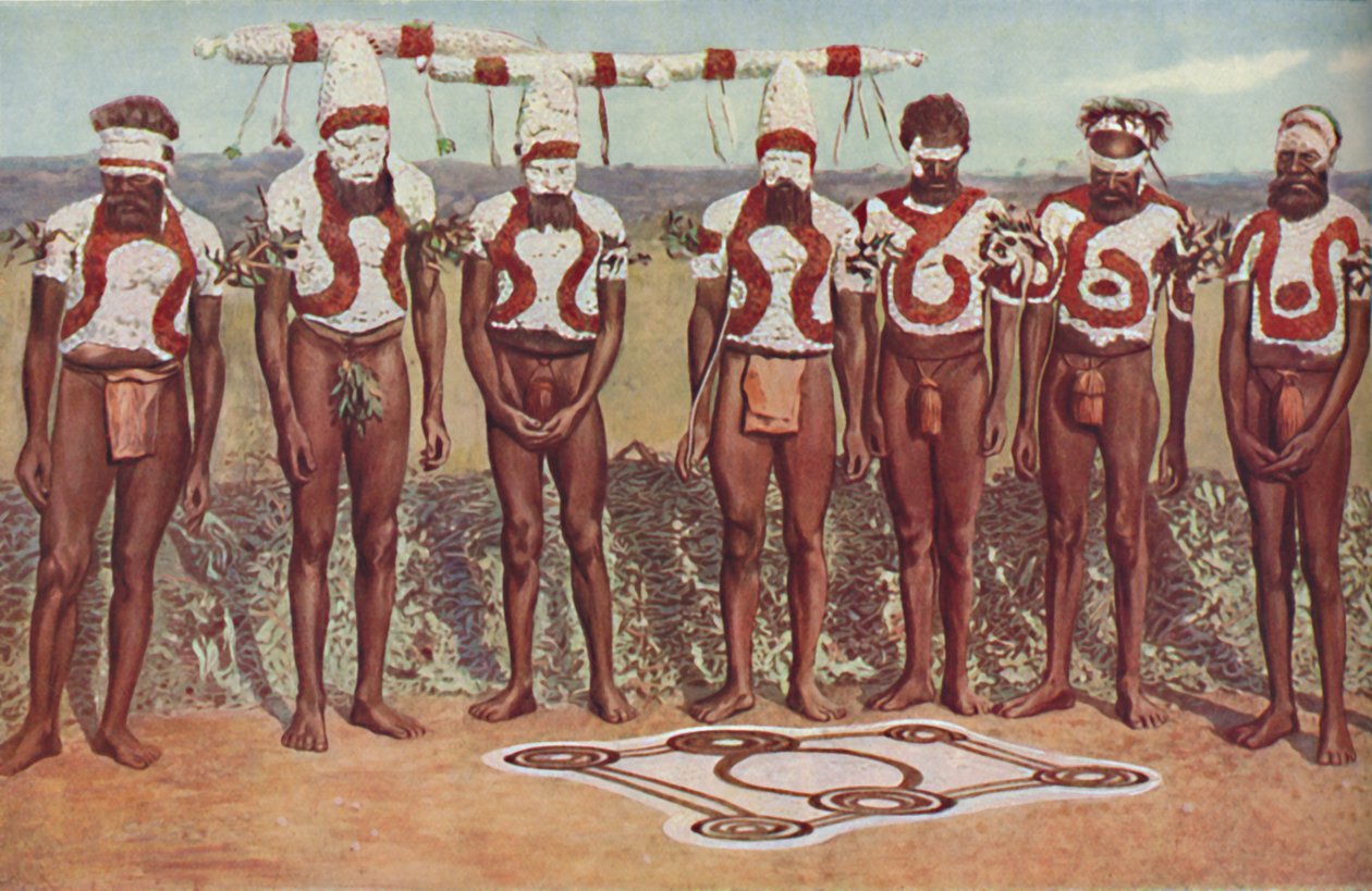 Totemistisk ritual bland de australiska svarta, c1935 av Unbekannt