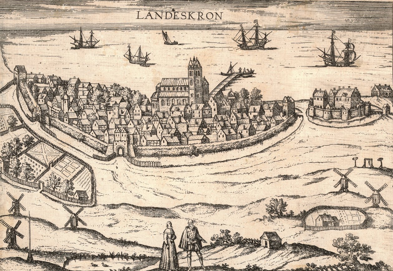 Town of Landskrona, Sweden, 1580s av Unbekannt