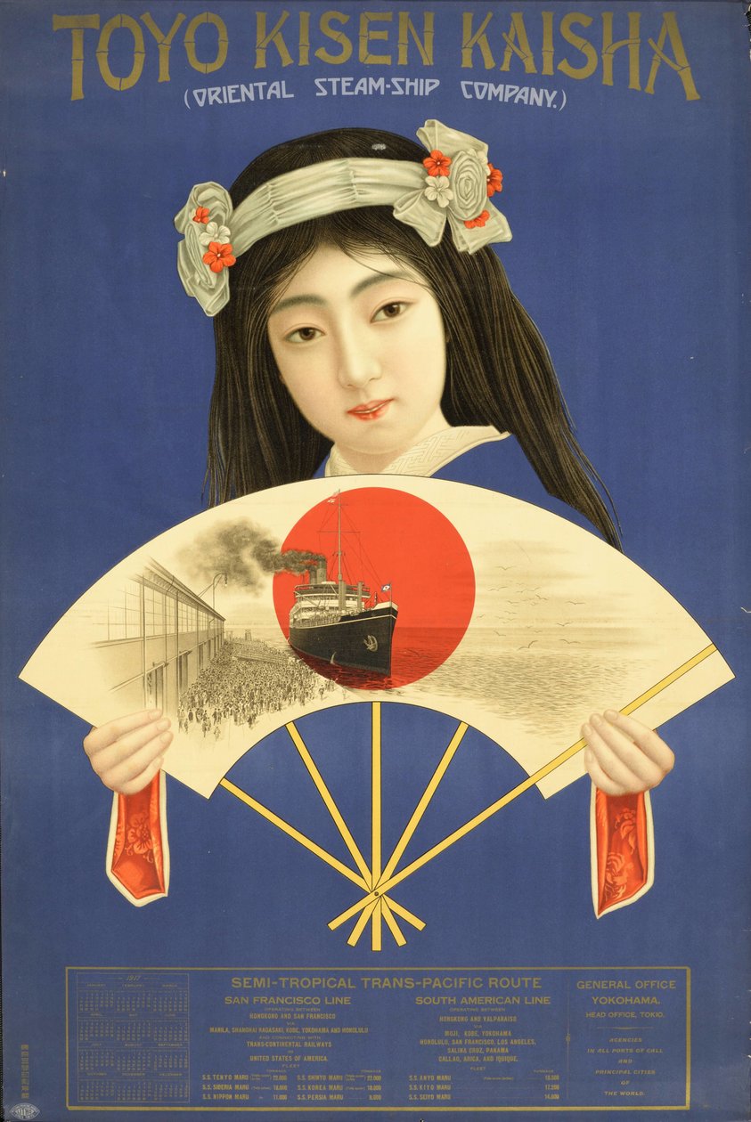 Yutaka Steamship Company - Oriental l S tea p company, Yokohama, 1917. av Unbekannt