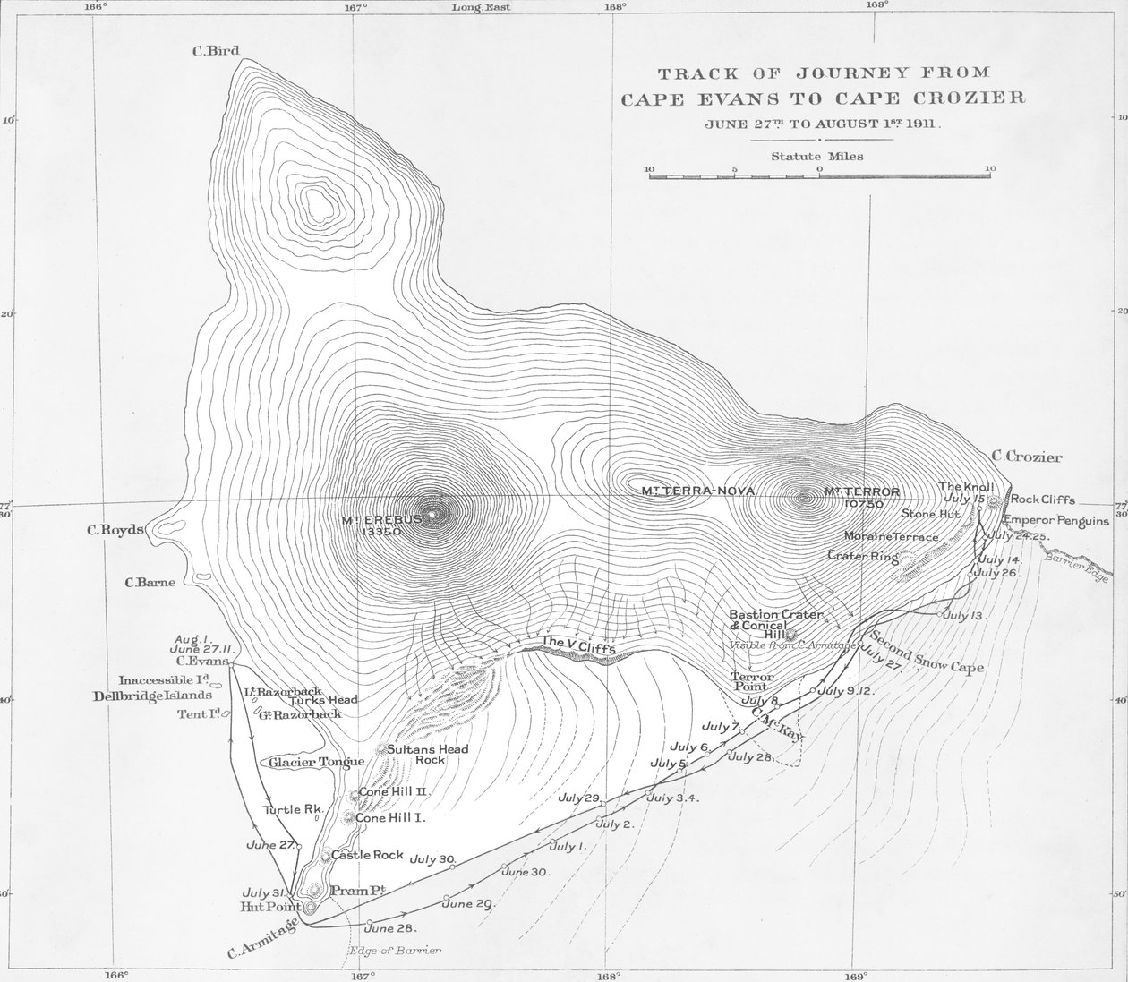 Resan från Cape Evans till Cape Crozier - 27 juni till 1 augusti 1911, 1913 av Unbekannt