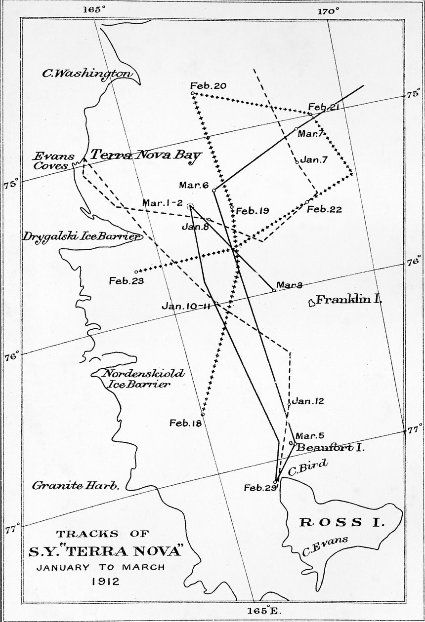 Spår av S.Y. Terra Nova - januari till mars 1912, 1913 av Unbekannt