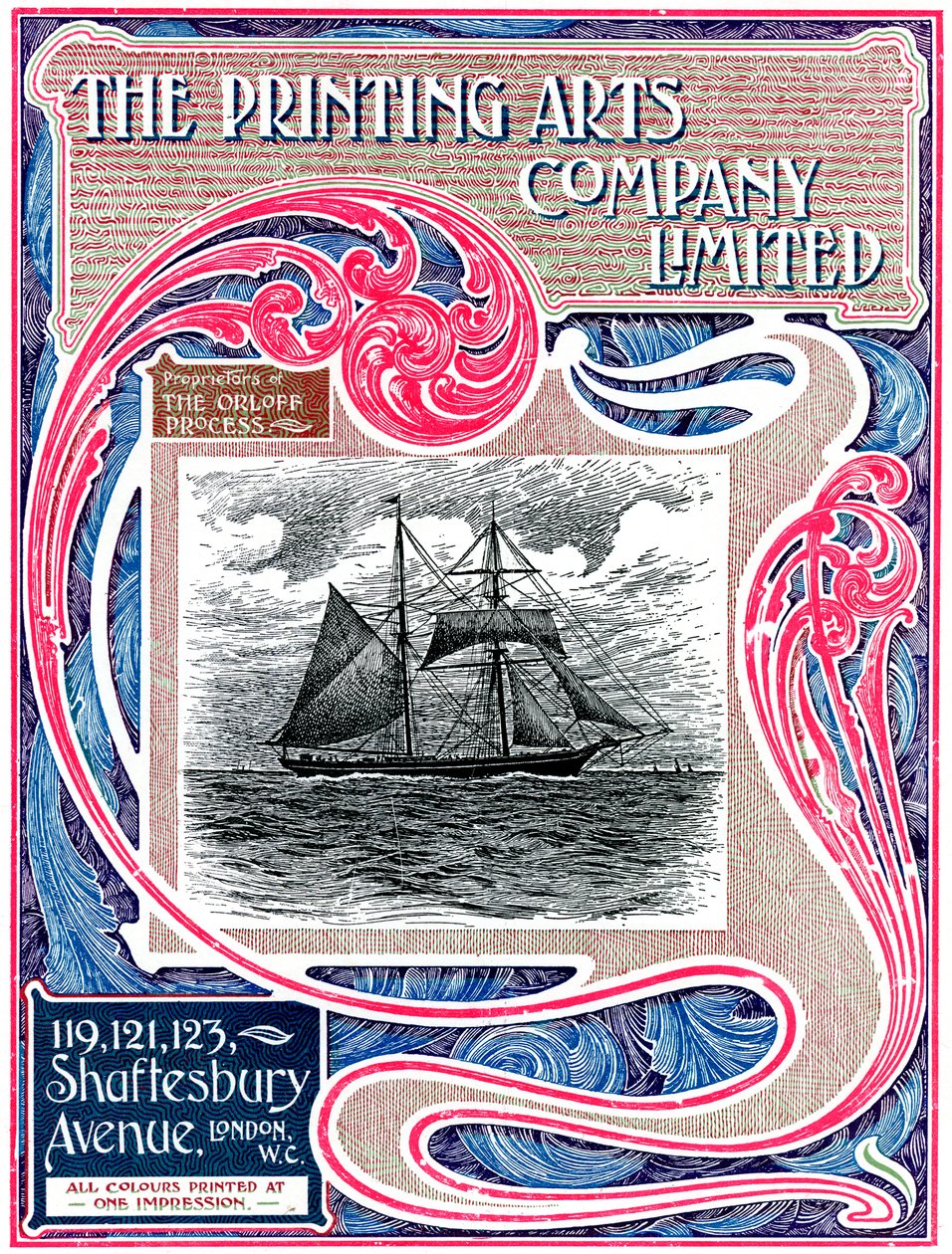 Handelsannons för The Printing Arts Company Limited, London, 1902-1903 av Unbekannt