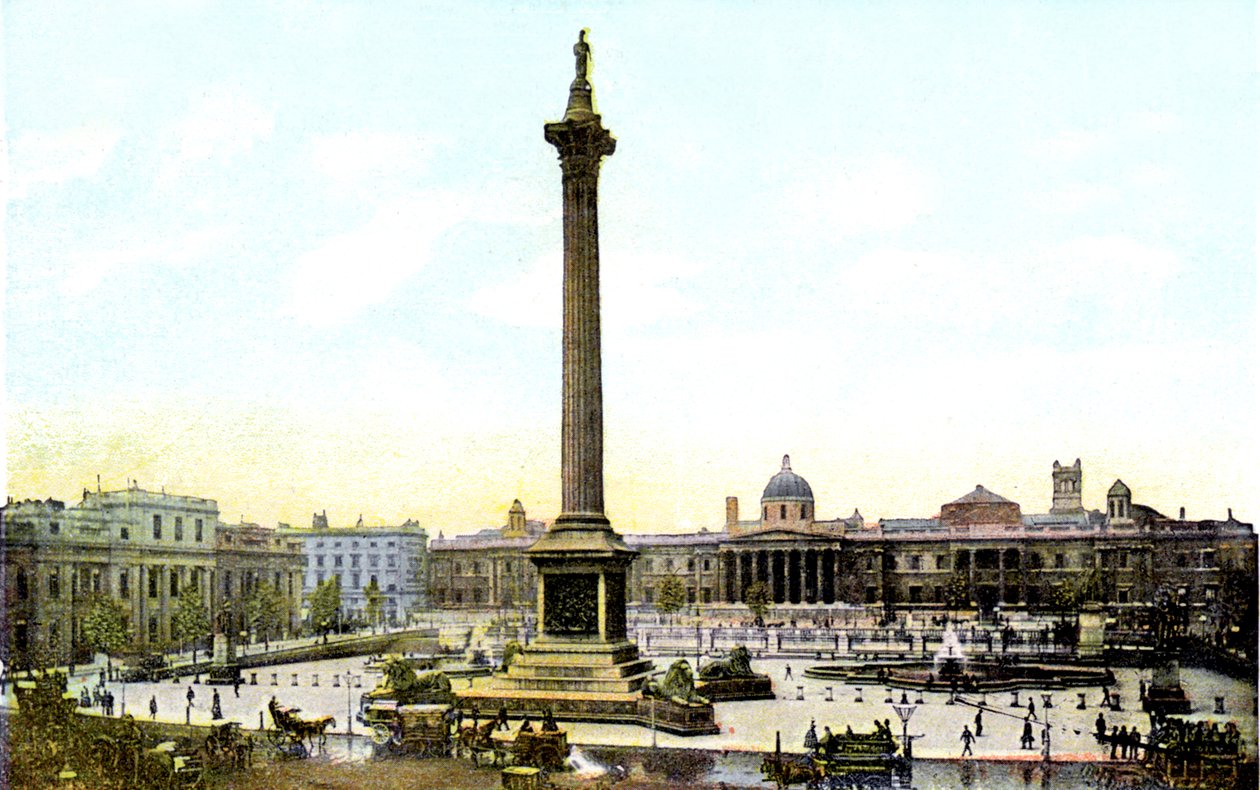 Trafalgar Square och Nelsons kolumn, London, 1900-talet av Unbekannt