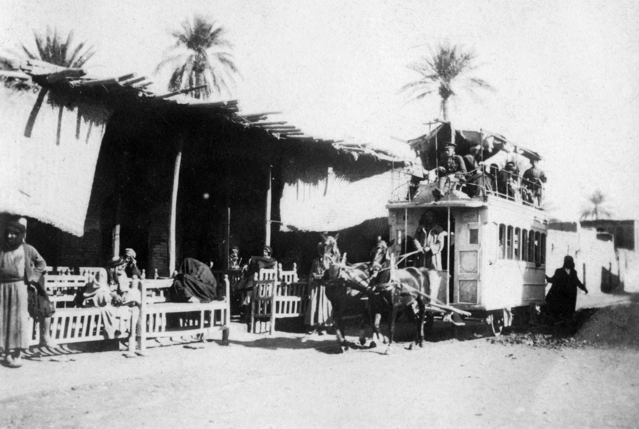 Spårvagn, Kazimain road, Bagdad, Irak, 1917-1919 av Unbekannt
