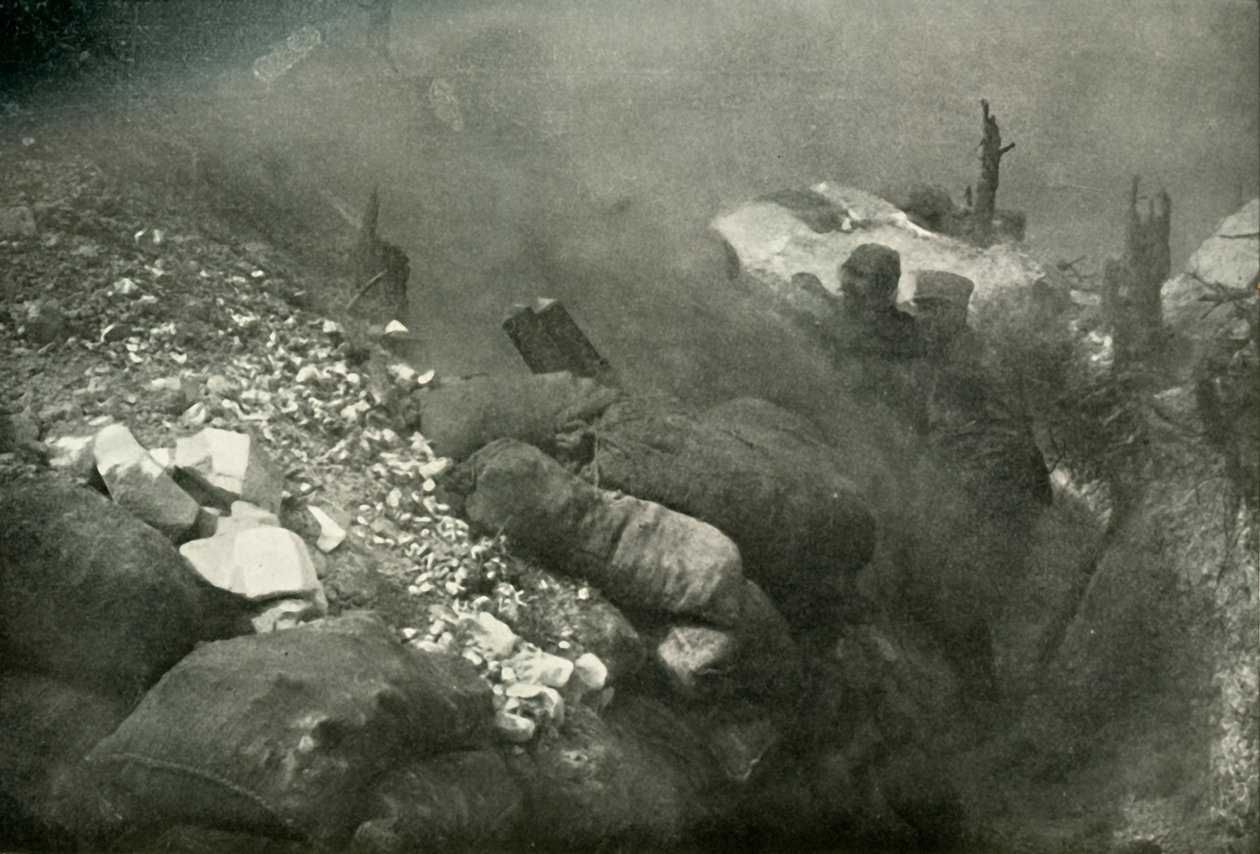 Trench Warfare i Argonne, 1919. av Unbekannt