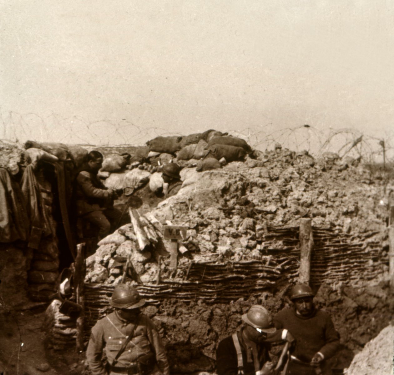 Skyttegravar, Champagne, norra Frankrike, c1914-c1918 av Unbekannt