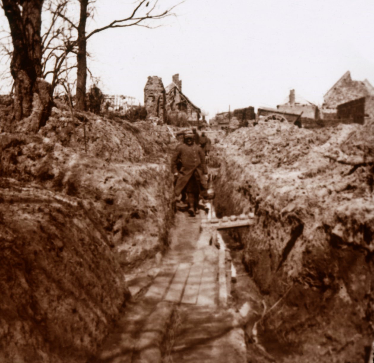 Skyttegravar, Somme, norra Frankrike, c1914-c1918 av Unbekannt