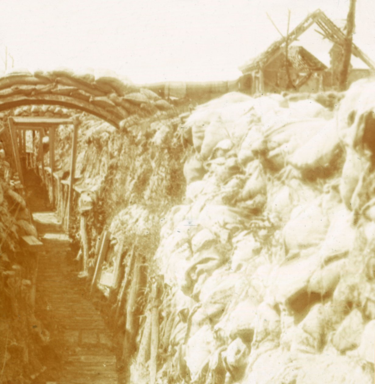 Skyttegravar, frontlinjen, Diksmuide, Belgien, c1914-c1918 av Unbekannt