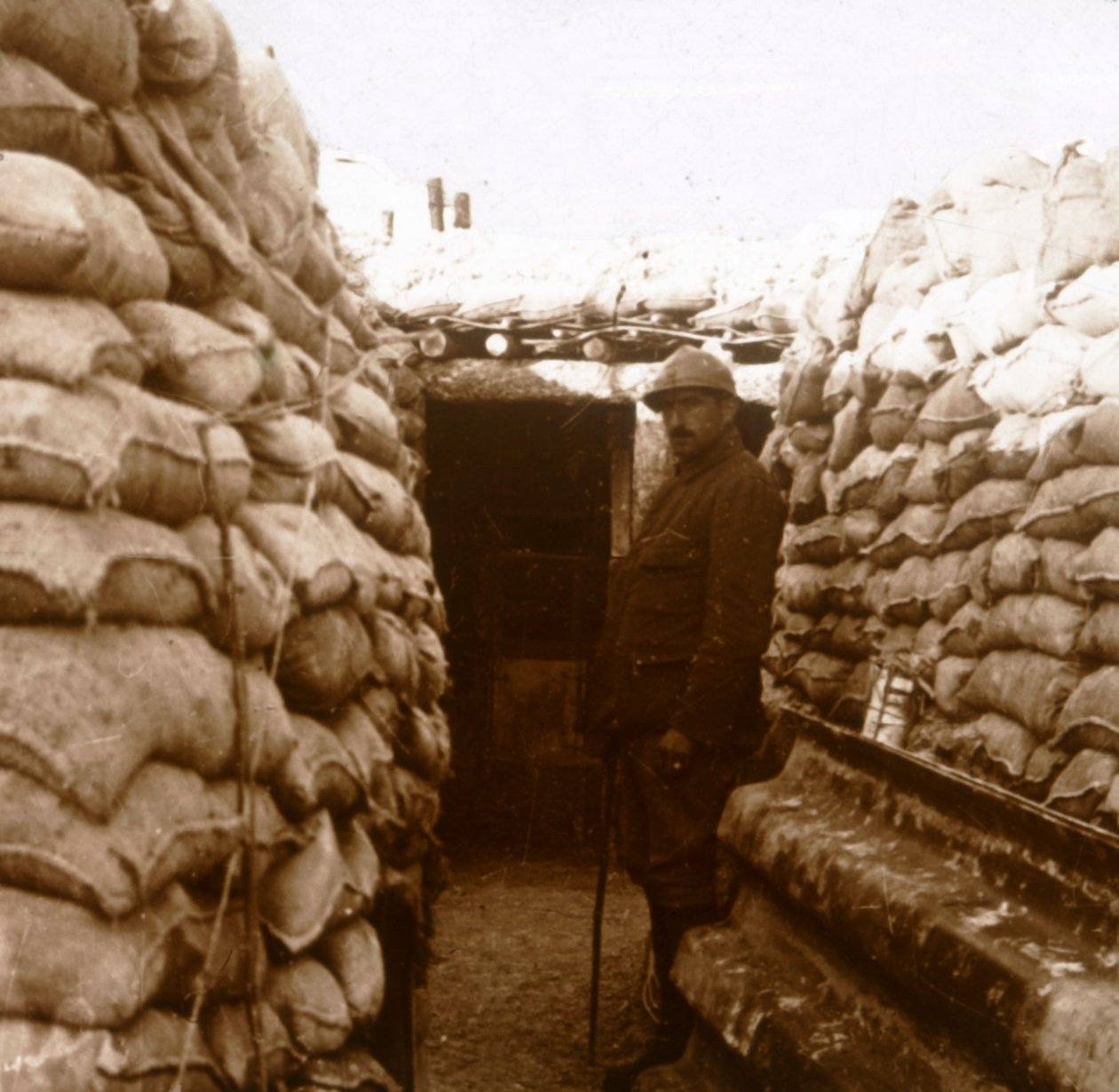 Skyttegravar i Champagne, norra Frankrike, c1914-c1918 av Unbekannt