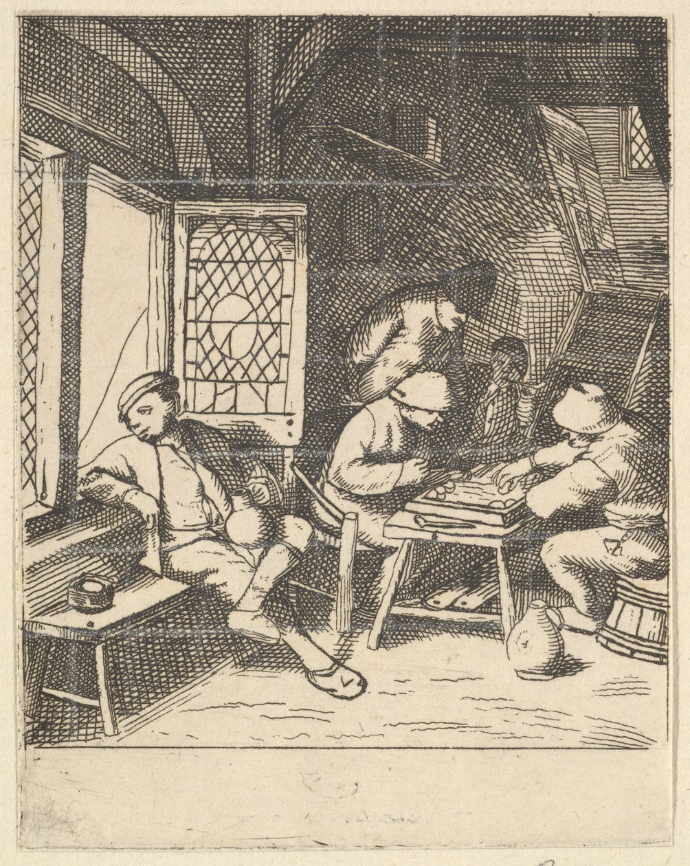Tric Trac-spelare, 1610-85. av Unbekannt