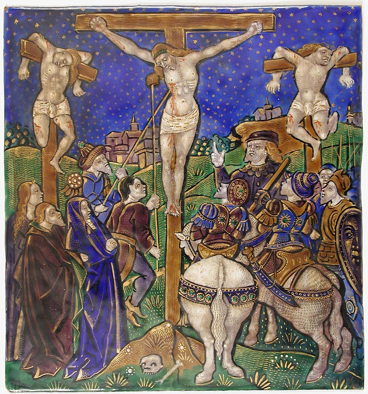 Triptykpanel med korsfästelsen, fransk, tidigt 1500-tal. av Unbekannt