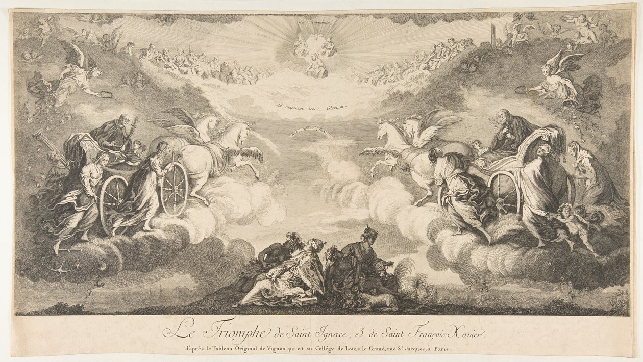 Triumf för Saint Ignatius och Saint Francis Xavier Le Triomphe de Saint Ignace et..., 1600-talet. av Unbekannt