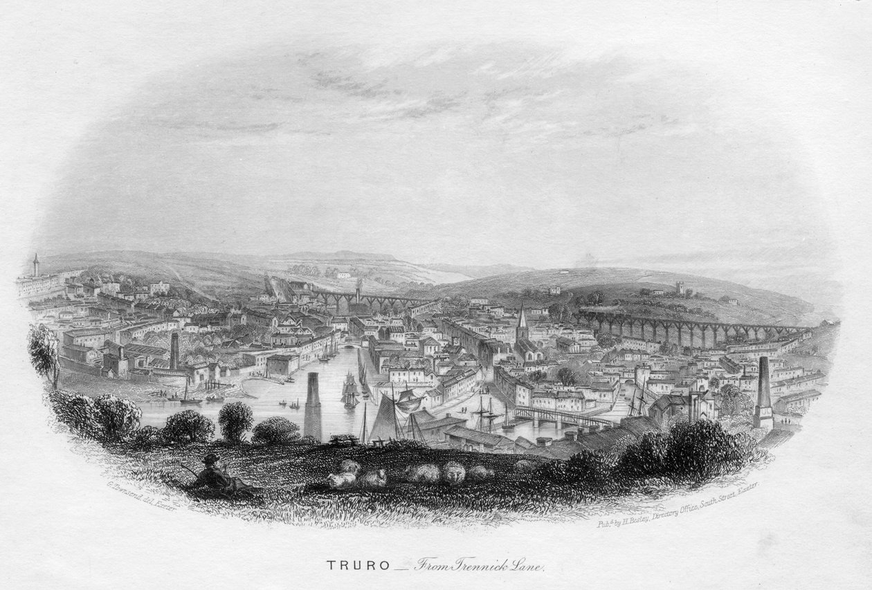 Truro, från Trennick Lane, 1860 av Unbekannt
