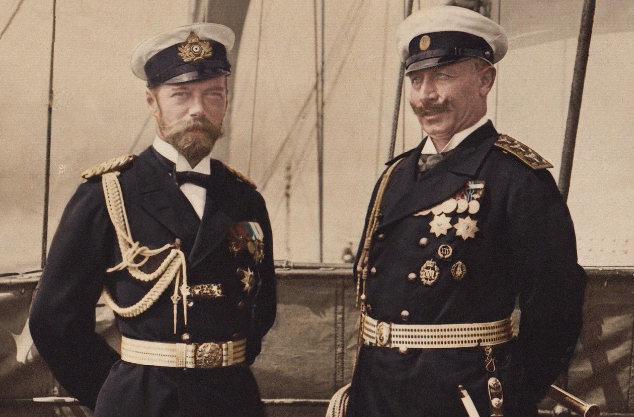 Tsar Nicholas II and Kaiser Wilhelm II in Björkö, 1905. av Unbekannt