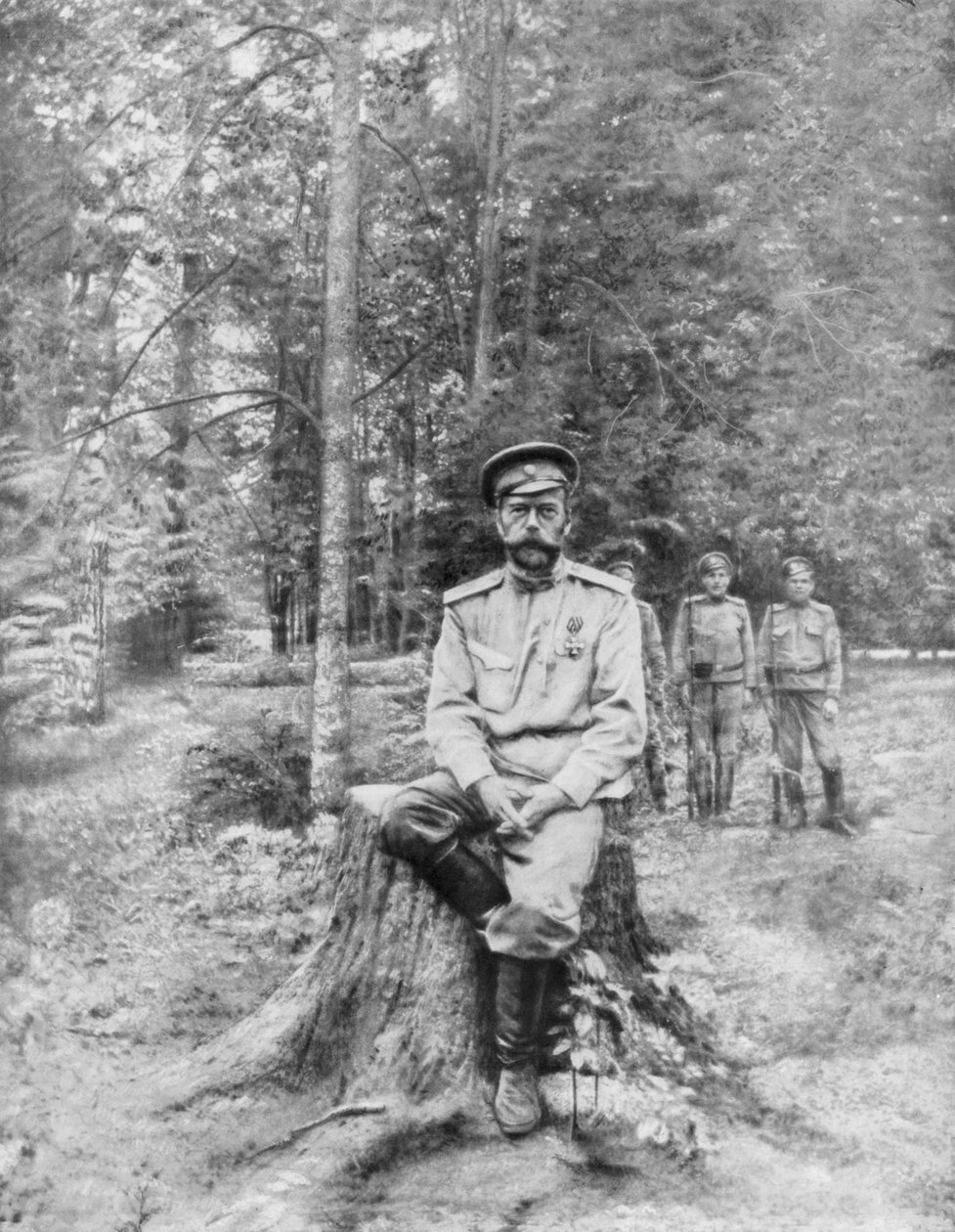 Tsar Nicholas II i exil, Tobolsk, Sibirien, 13 augusti 1917 av Unbekannt