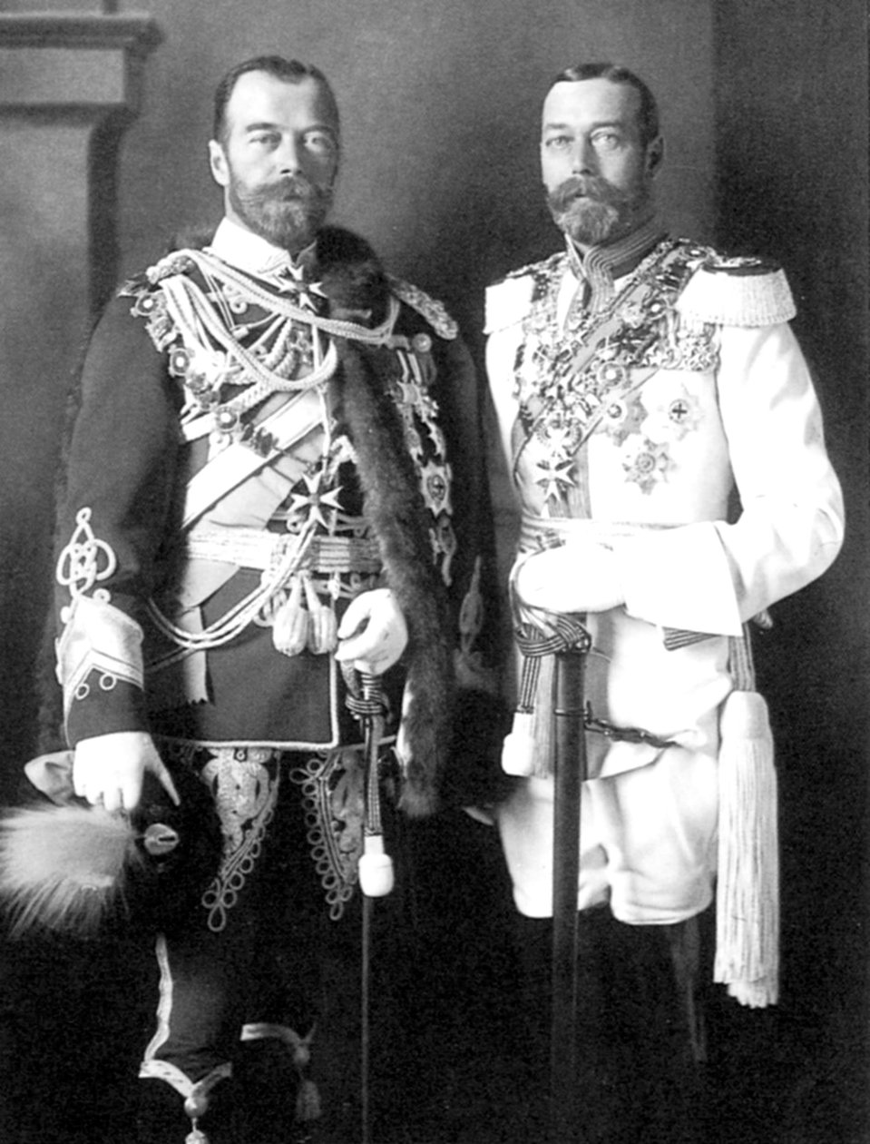 Tsar Nicholas II av Ryssland och George V av Storbritannien, 1913 av Unbekannt
