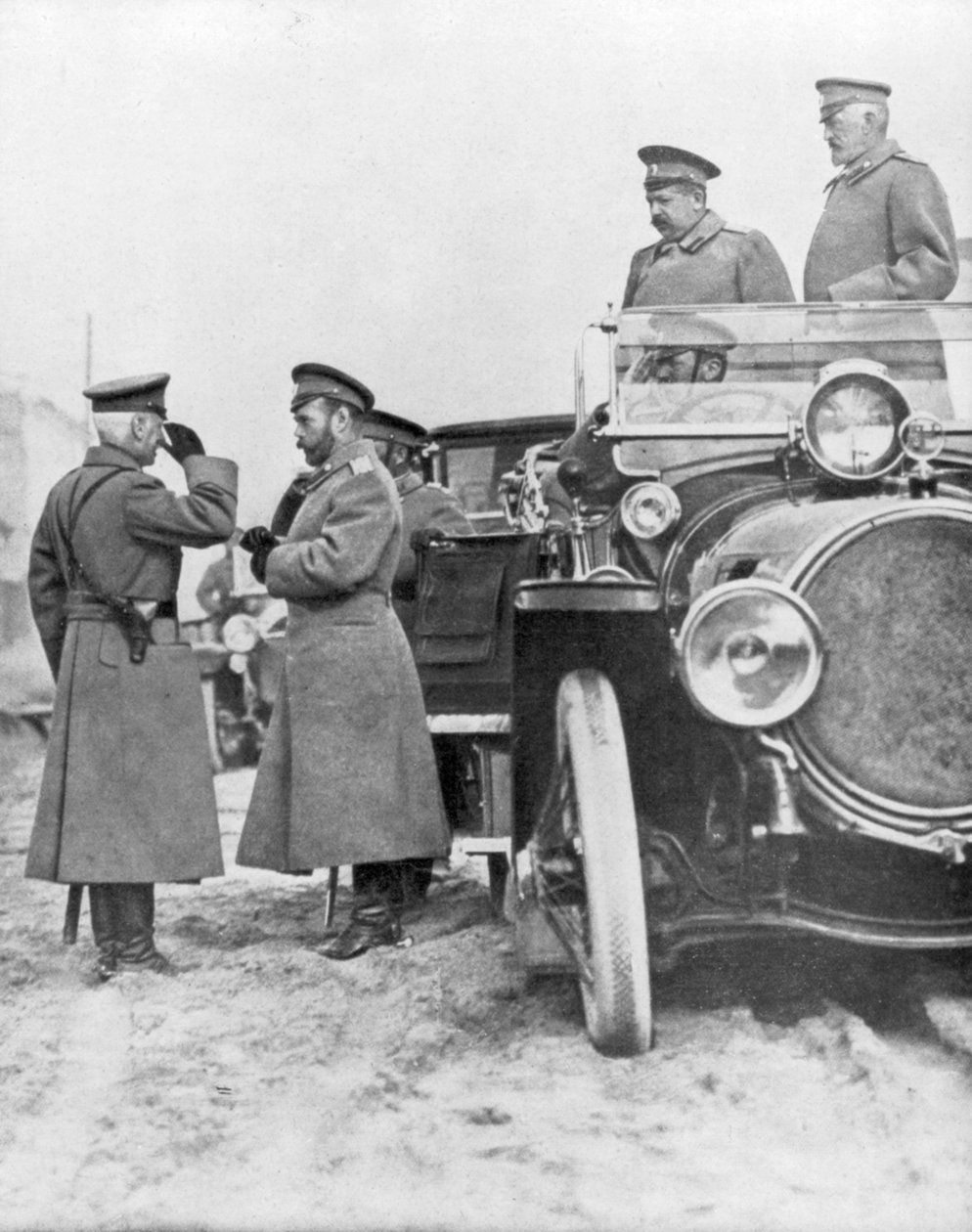 Tsar Nicholas II besöker den ryska fronten, maj 1915 av Unbekannt