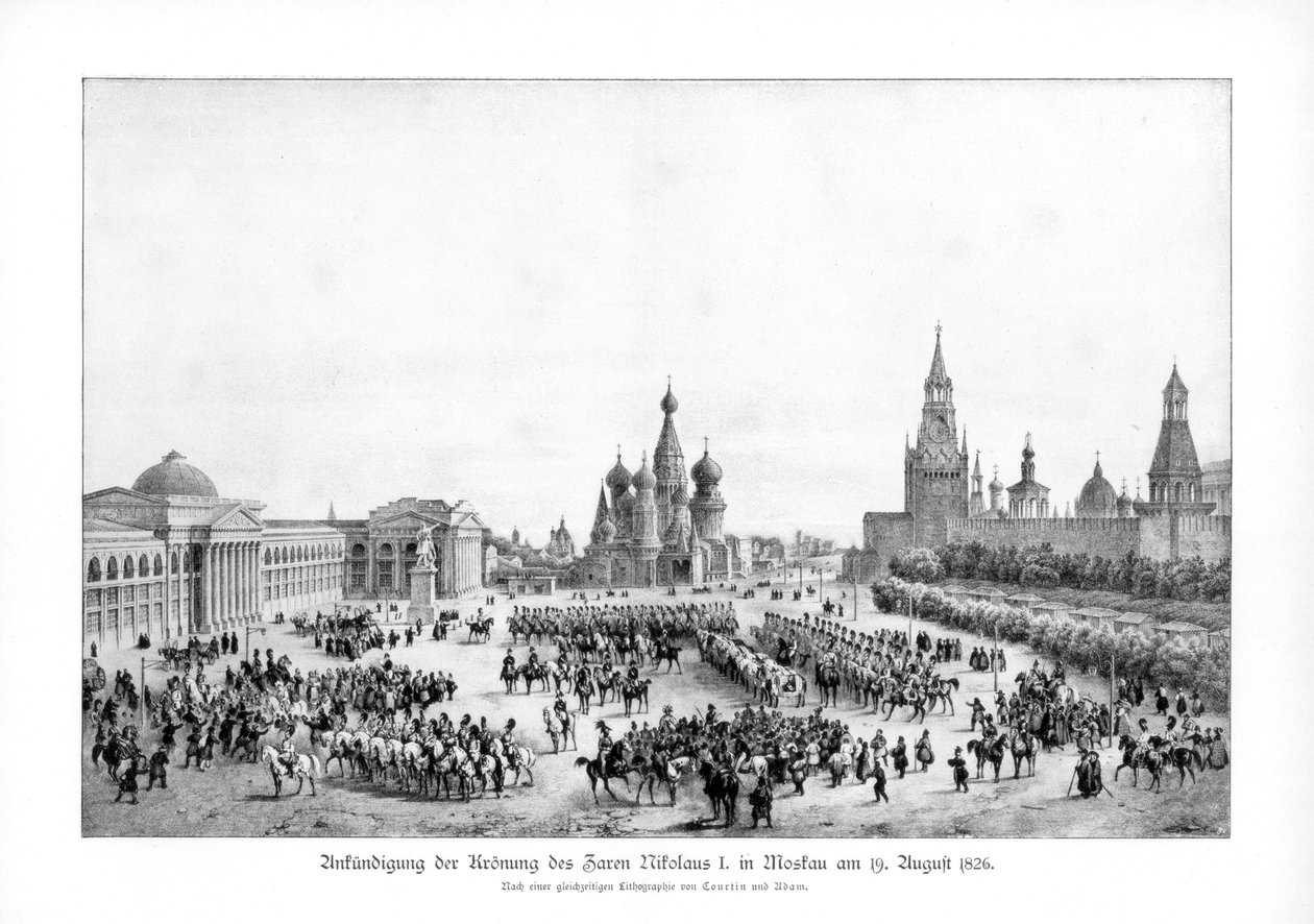 Tsar Nikolaj I av Ryssland i Moskva, 19 augusti 1826 1900 av Unbekannt
