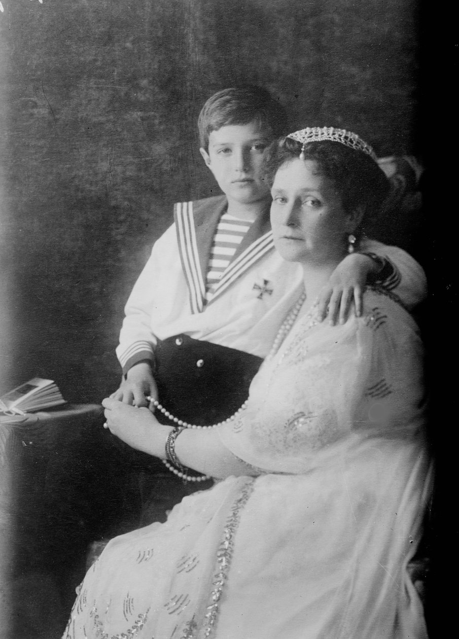 Tsarevich Alexei av Ryssland och Tsarina Alexandra, c1910. av Unbekannt