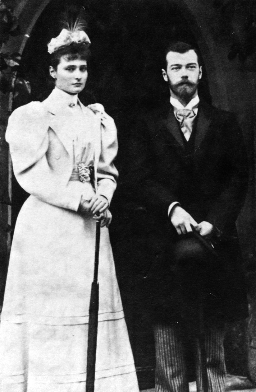 Tsarina Alexandra Feodorovna och tsar Nikolaj II av Ryssland, c1900. av Unbekannt