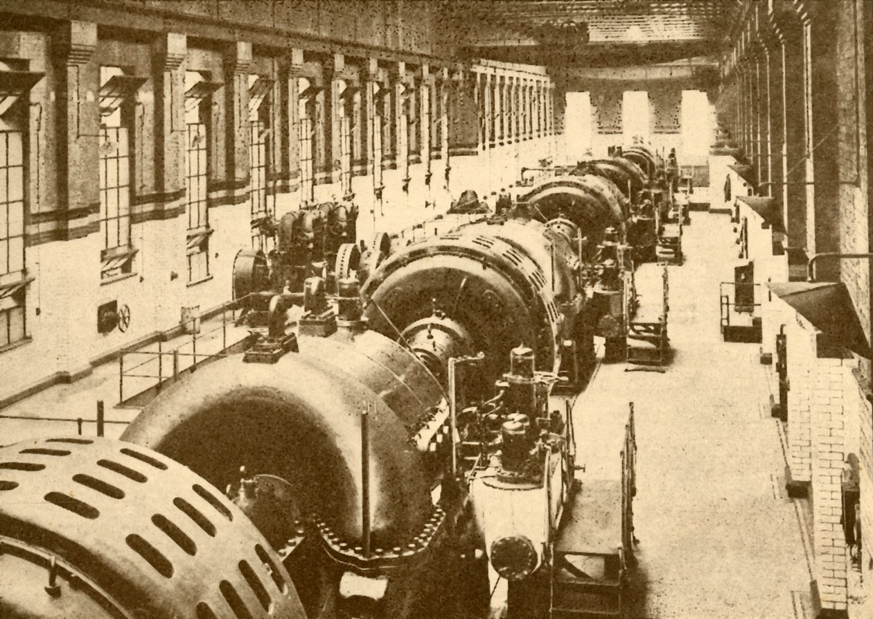 Turbogeneratorer vid Neasden Power House, Metropolitan Railway, 1930. av Unbekannt