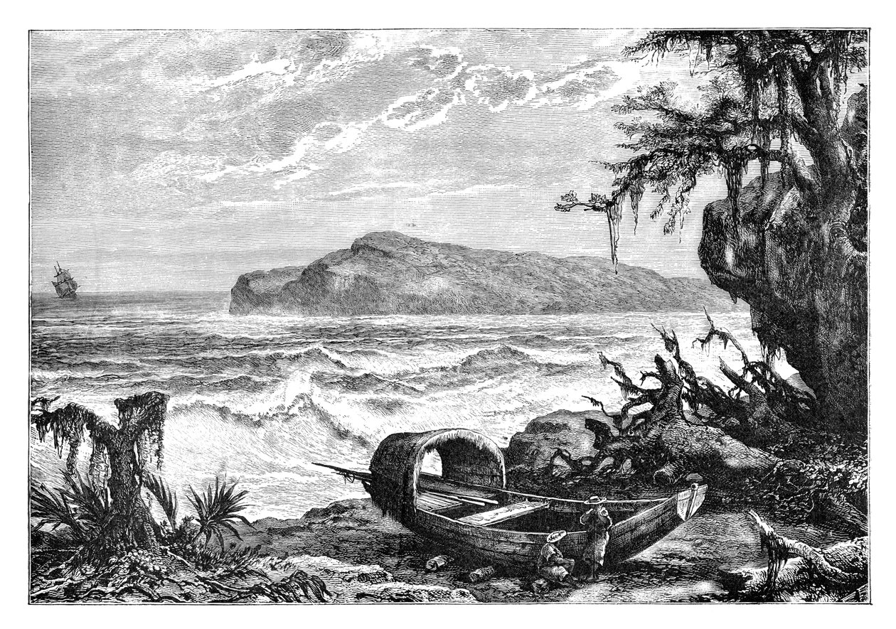 Turtle Island, vy tagen vid mynningen av Three Rivers, c1890 av Unbekannt