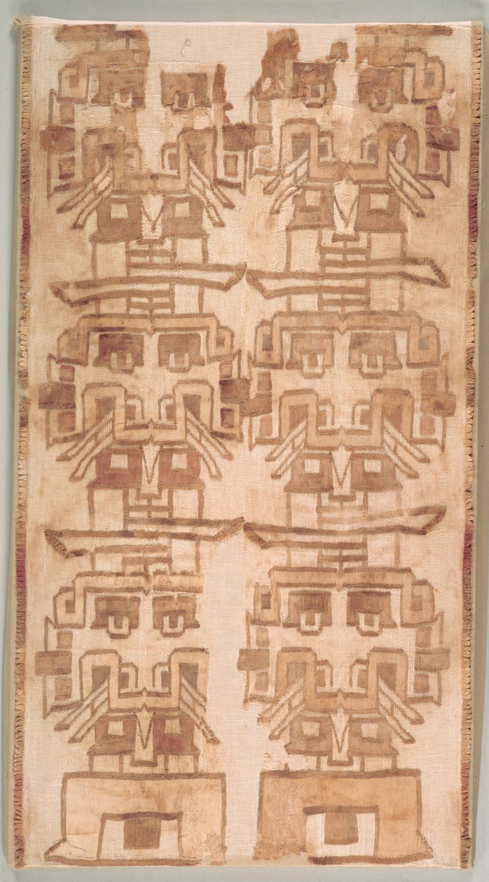 Två textilfragment med flänsade huvuden, 500-200 f.Kr. av Unbekannt