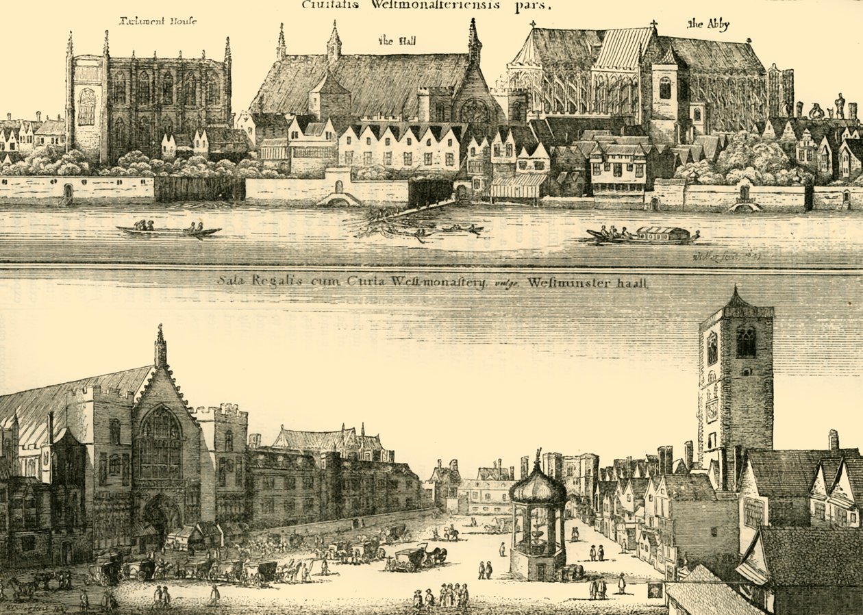 Två utsikter över Westminster, 1881. av Unbekannt