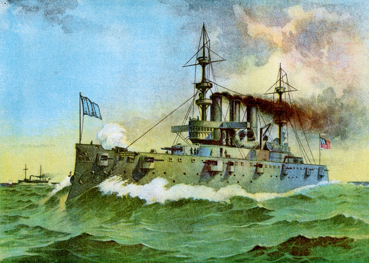 USS New York, amerikansk pansarkryssare, 1898 av Unbekannt