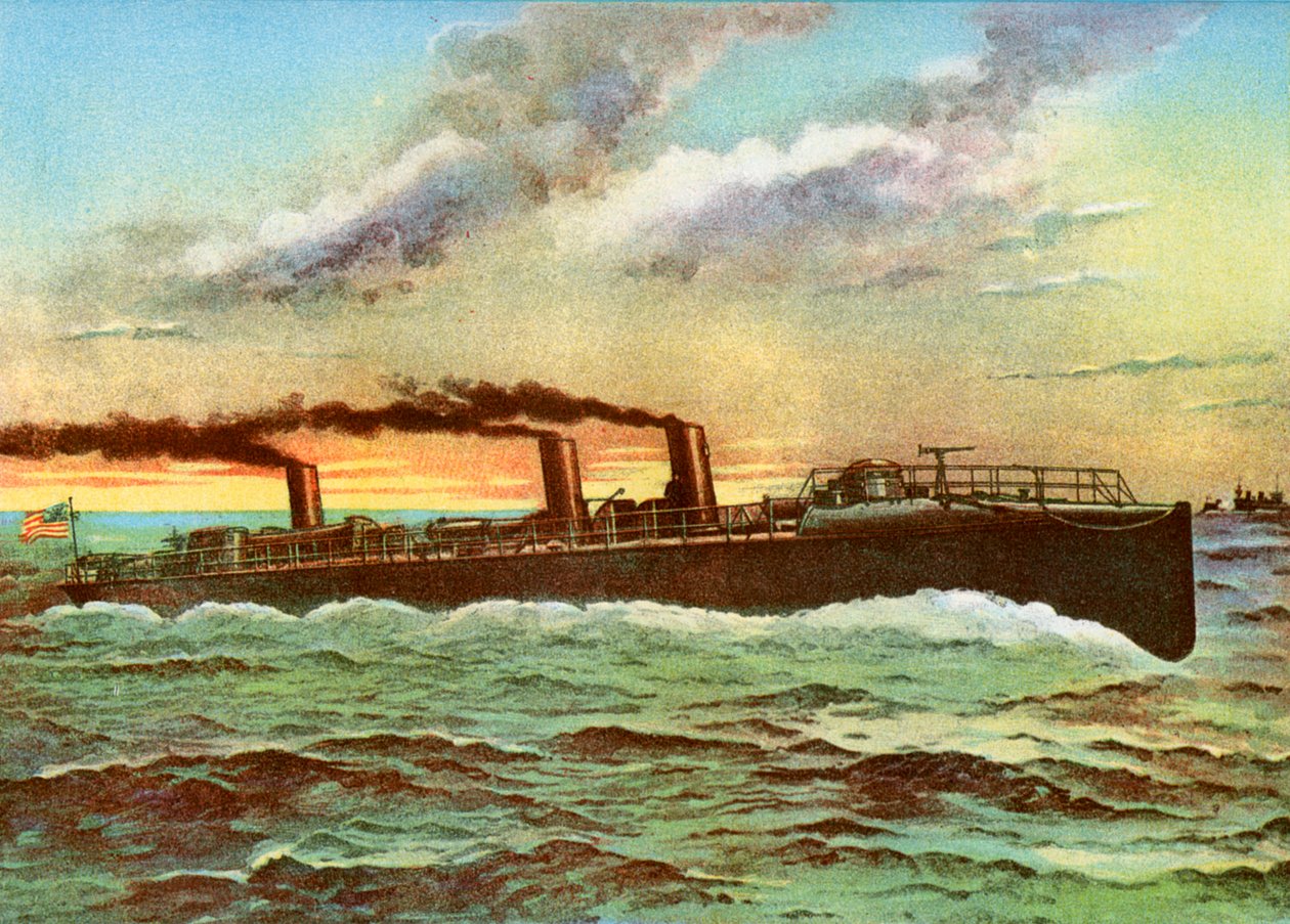 USS Porter, amerikansk torpedbåt, 1898 av Unbekannt