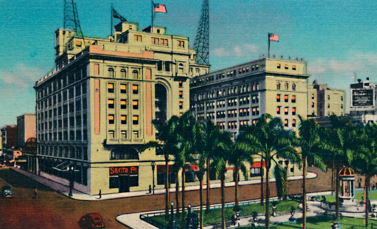 USA. Grant Hotel och Plaza. San Diego, Kalifornien, c1941 av Unbekannt