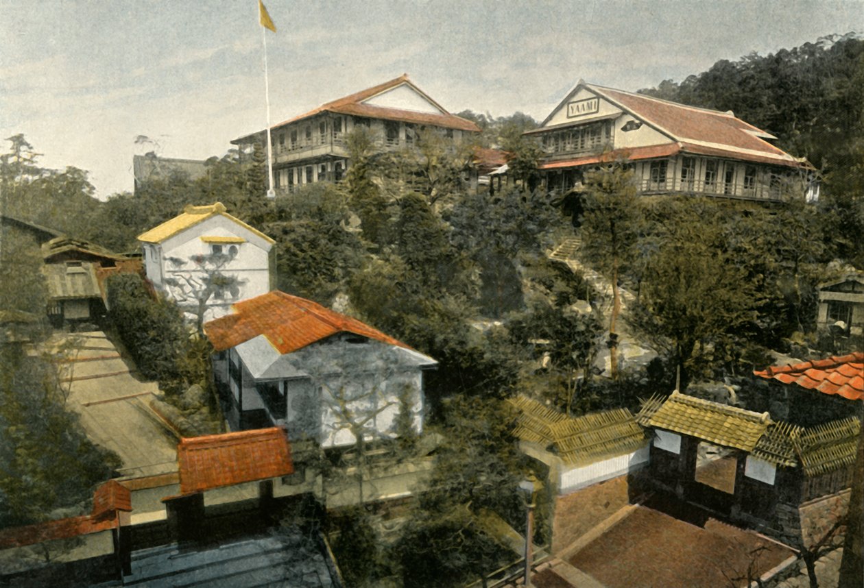 Un Hotel A Kioto, hotell i Kyoto, 1900. av Unbekannt