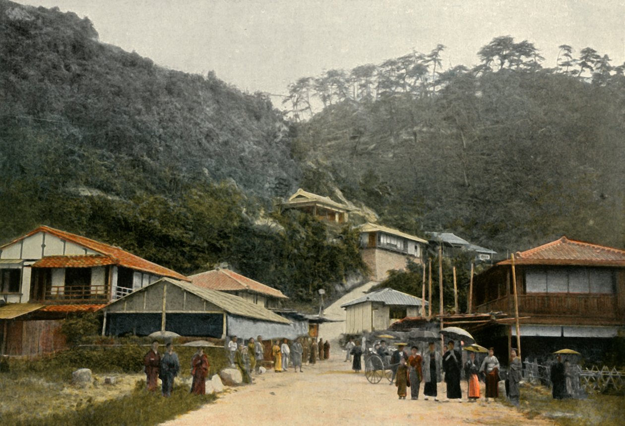 Rue A Nunobiki, P-less Kobe, A lower d member Nunobiki, Near Kobe, 1900. av Unbekannt
