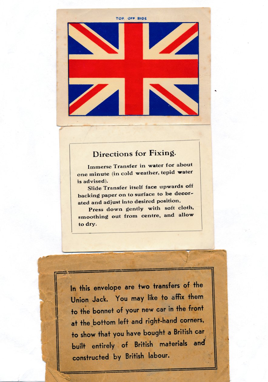 Union Jack bilöverföringar, c1960-talet av Unbekannt