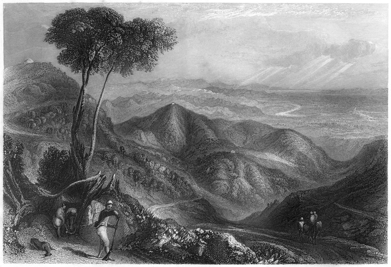 Valley of the Dhoon, Himalayabergen, c1860 av Unbekannt