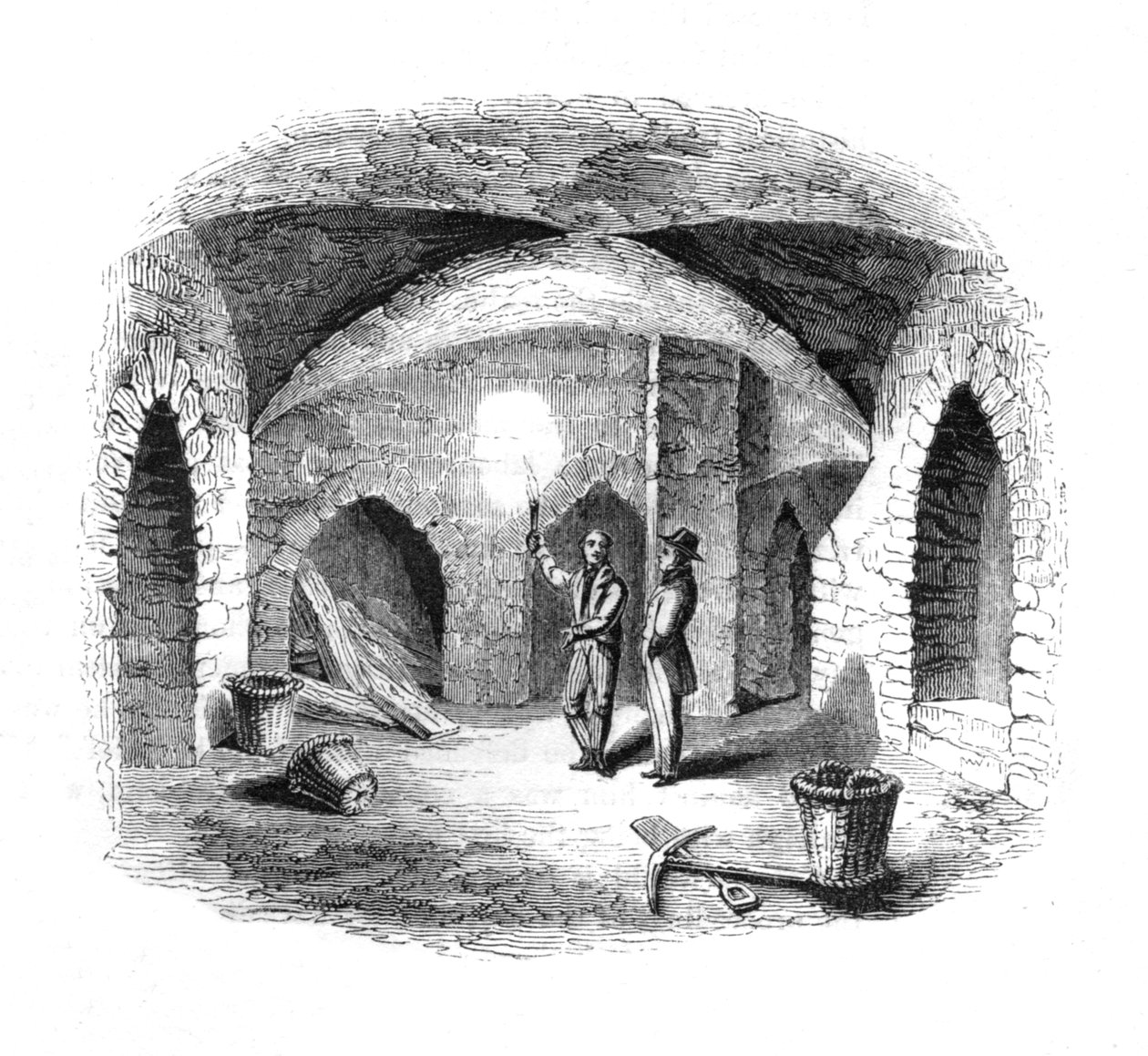 Vault under Old House of Lords, 1845 av Unbekannt