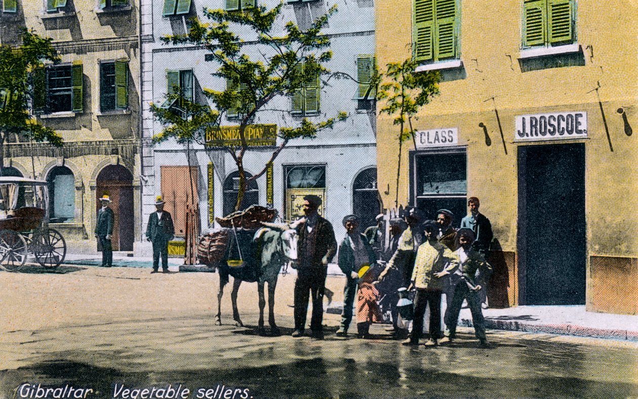 Grönsaksförsäljare, Gibraltar, 1945 av Unbekannt