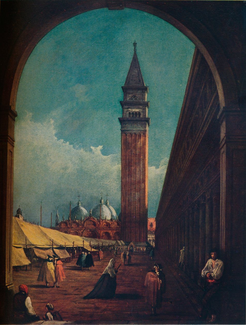 Venedig: En mässa på Piazza San Marco sett genom en valvgång i sydvästra änden, c1863 av Unbekannt