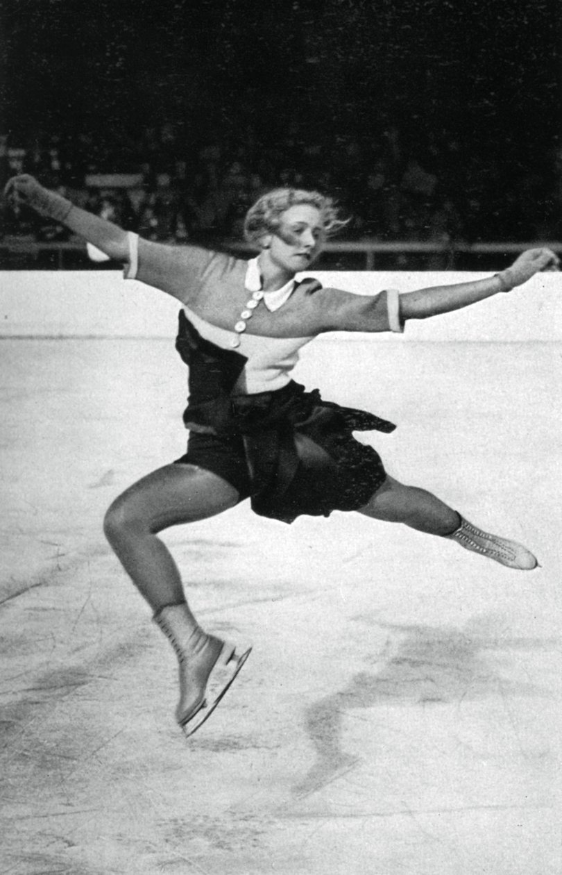 Vera Hrubá, tjeckisk konståkare, olympiska vinterspelen, Garmisch-Partenkirchen, Tyskland, 1936 av Unbekannt