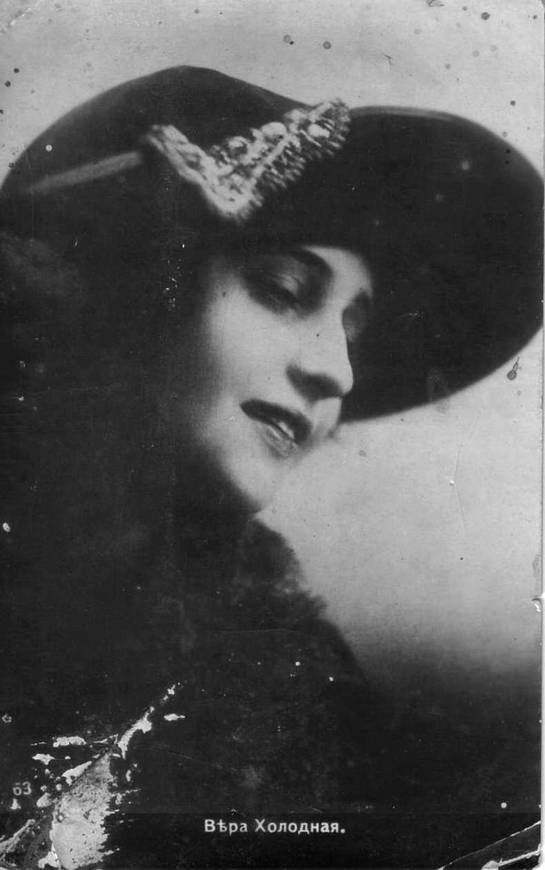 Vera Kholodnaya, rysk stumfilmsfru, 1910-talet av Unbekannt