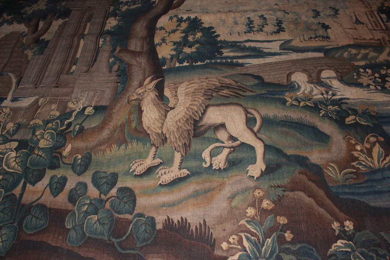 Giraffgrönska, Aubusson gobeläng - fantastiska djurdetaljer av Unbekannt