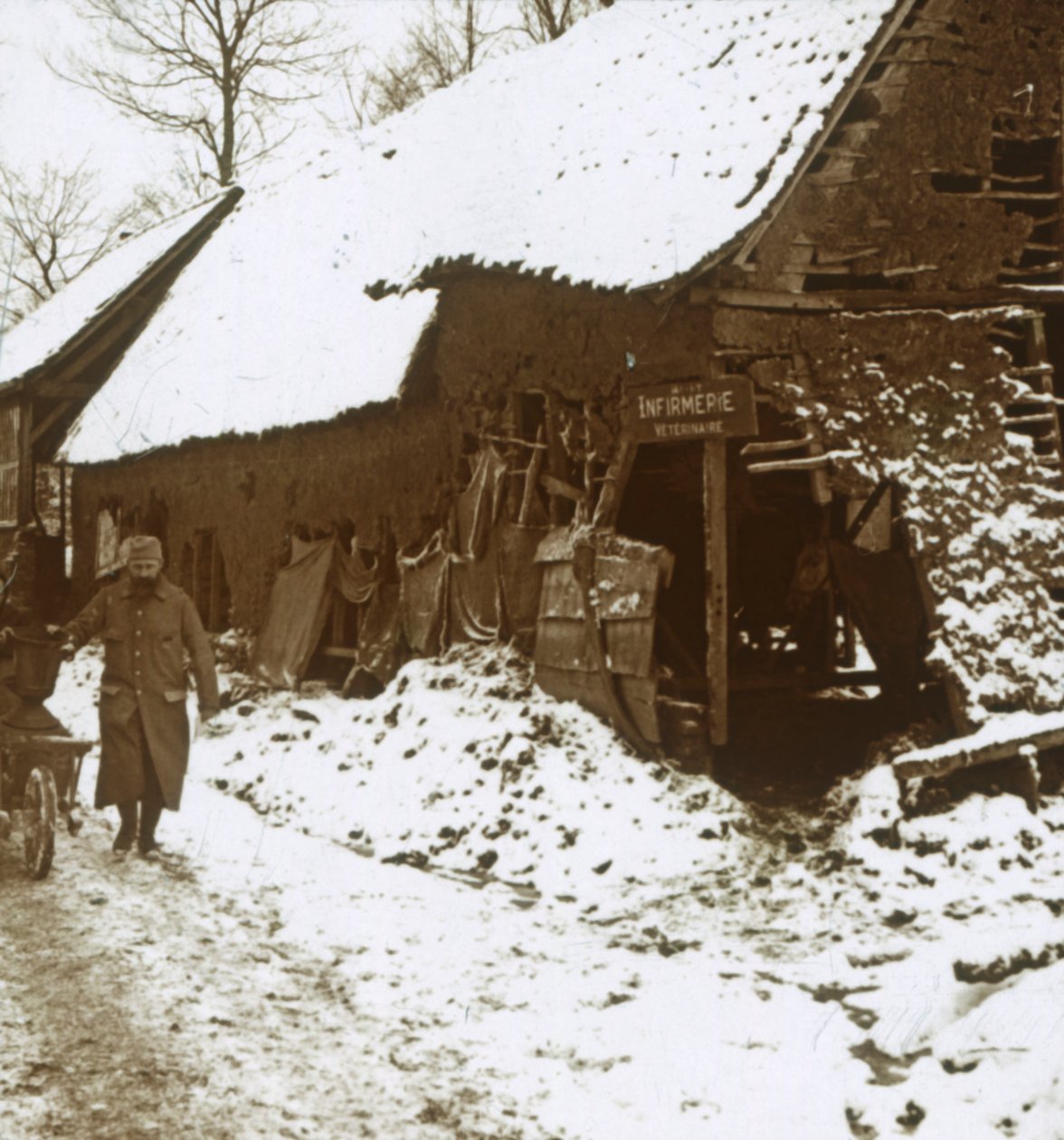 Veterinärstation för hästar, Calonne, norra Frankrike, c1914-c1918 av Unbekannt