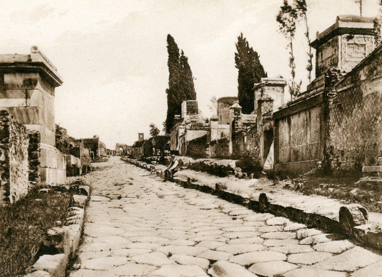 Via delle Tombe, Pompeji, Italien, ca 1900-talet av Unbekannt