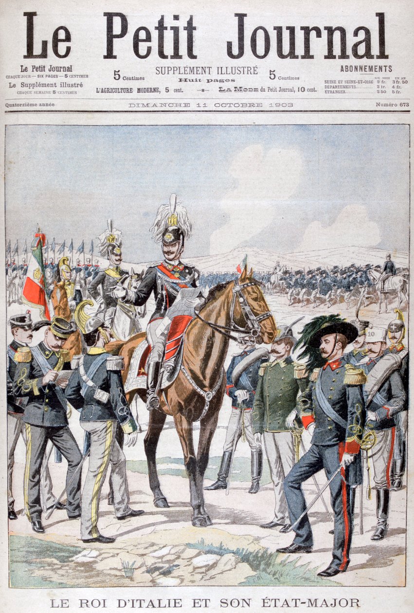 Victor Emmanuel III, kung av Italien och hans statsmajor, 1903 av Unbekannt