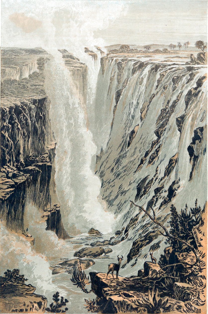 Victoriafallen, Afrika, sett från öster, 1866 av Unbekannt